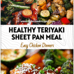 Colorful Teriyaki Chicken Sheet Pan Meal with glazed chicken, mixed veggies, and sesame seeds for One Sheet Meal Prep.
